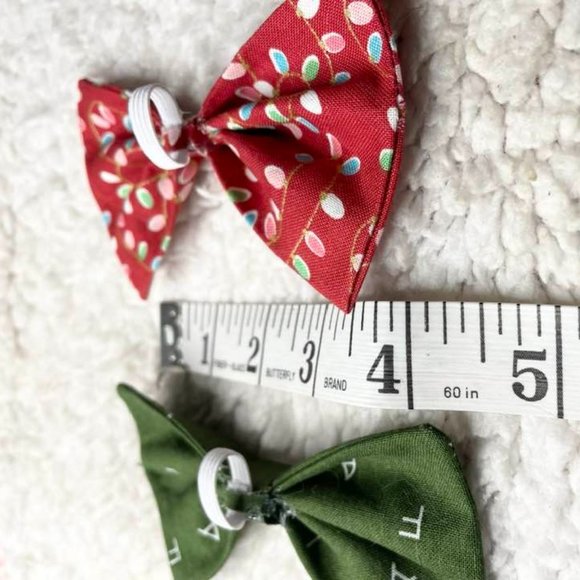 Holiday Pet Bow Tie Slide over collar set - Picture 2 of 2